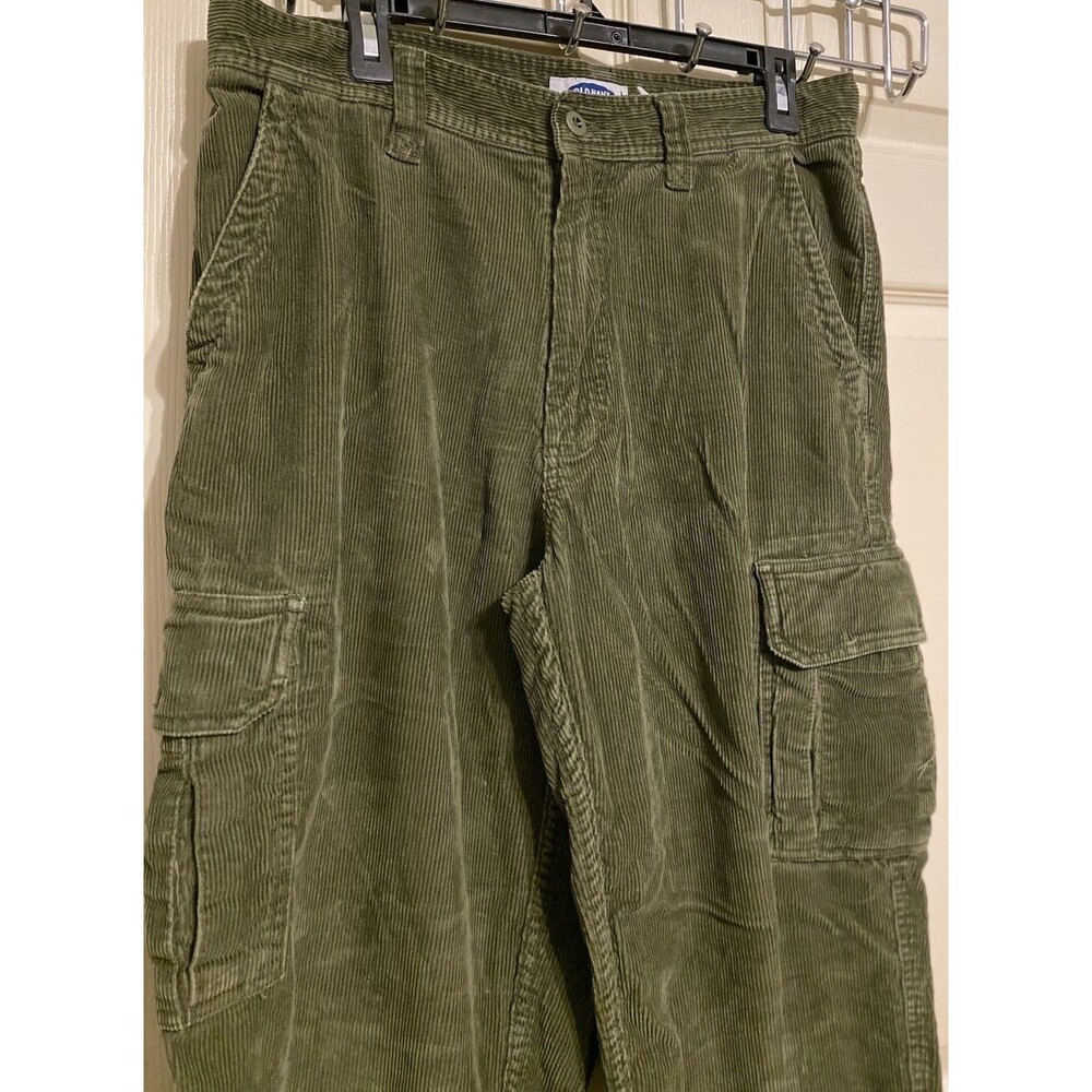 Vintage Old Navy Corduroy Cargo Pants Mens 32x31 Y2K 90s Baggy Skater Grunge - Picture 11 of 13